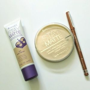 Rimmel makeup bundle foundation powder lip liner